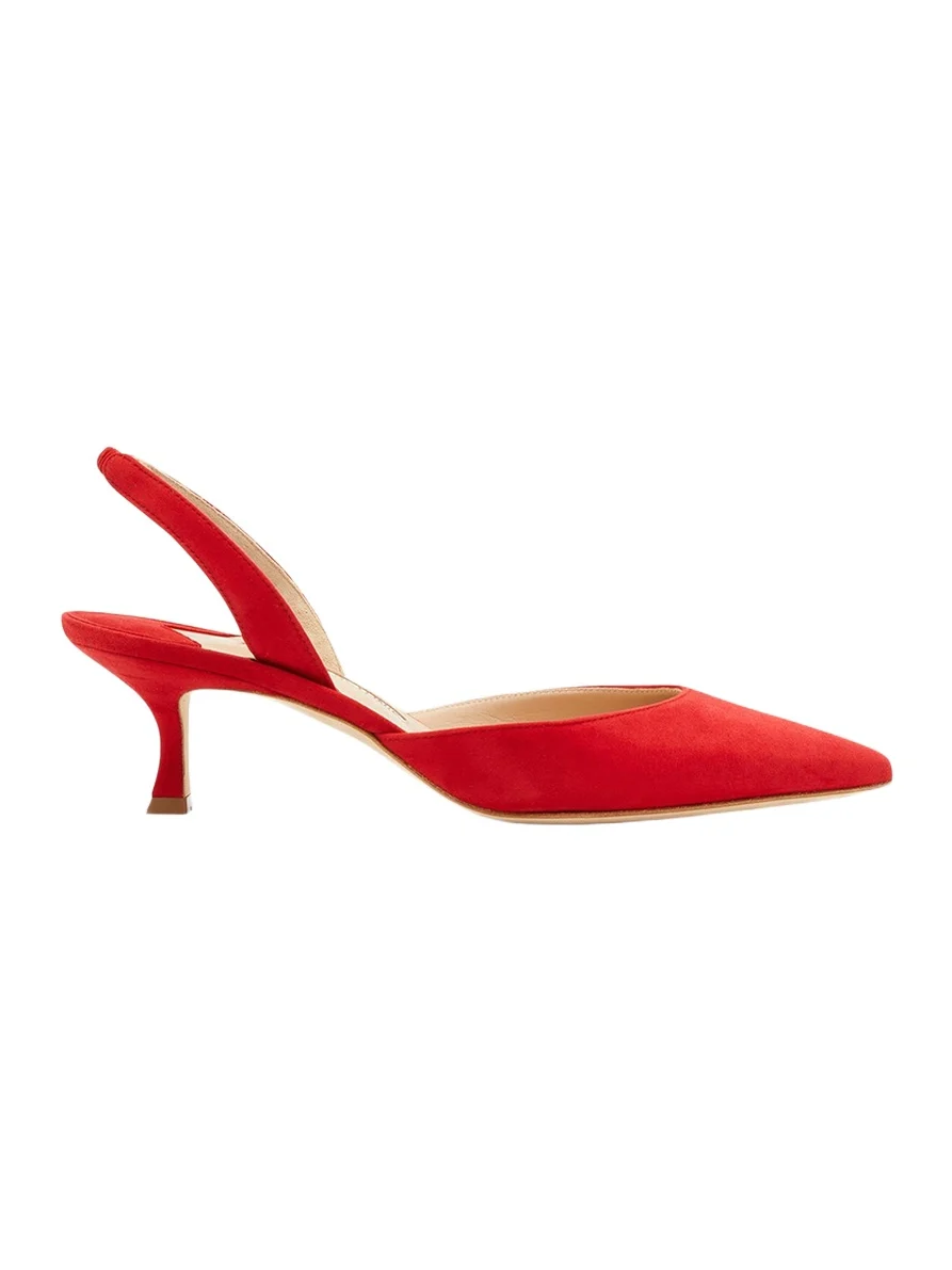 Manolo Blahnik Carolyne Kitten-Heel Halter Pumps