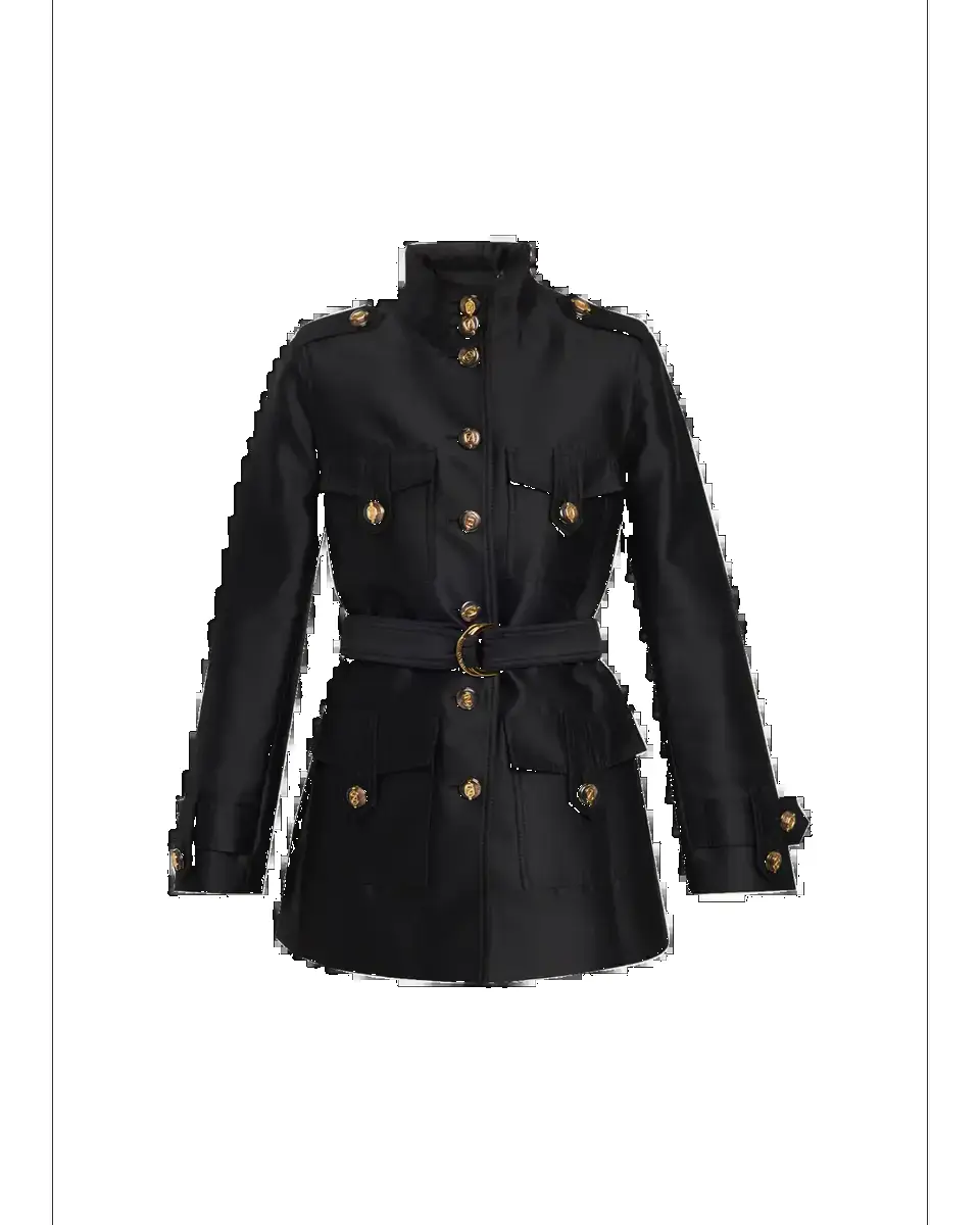 Zimmermann Valiant Utility Wool-Silk Belted Coat | Thumbnail 2 Zimmermann Valiant Utility Wool-Silk Belted Coat | Thumbnail 2