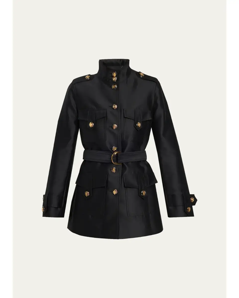 Zimmermann Valiant Utility Wool-Silk Belted Coat | Image 1 Zimmermann Valiant Utility Wool-Silk Belted Coat | Image 1