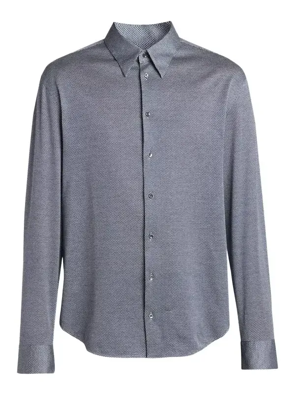 Giorgio Armani Men's Cotton Micro-Geometric Sport Shirt