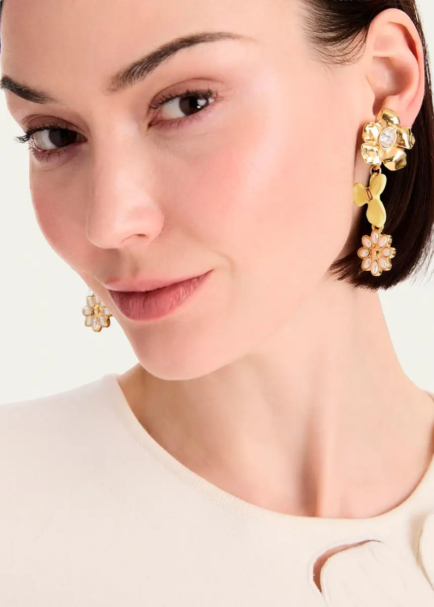 Oscar de la Renta Wildflower Triple Drop Earrings | Thumbnail 2 Oscar de la Renta Wildflower Triple Drop Earrings | Thumbnail 2
