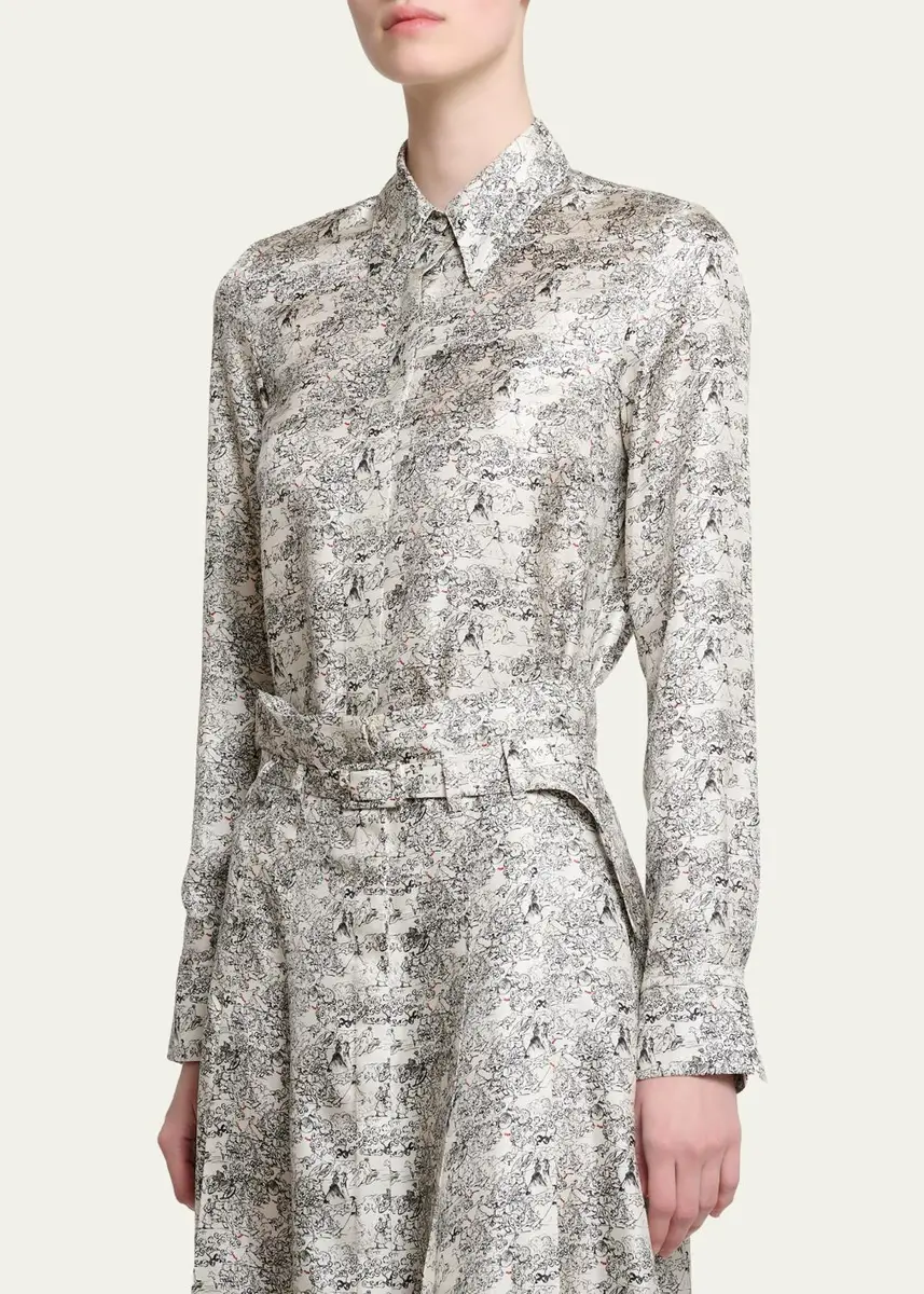 Gabriela Hearst Cruz Shirt in Ivory Multi Printed Silk Twill | Thumbnail 4 Gabriela Hearst Cruz Shirt in Ivory Multi Printed Silk Twill | Thumbnail 4