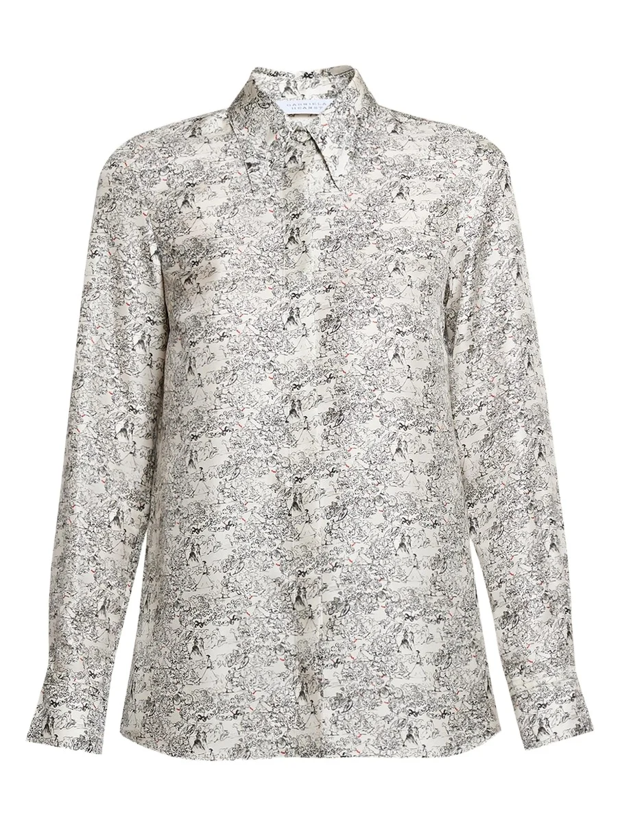 Cruz Printed Silk Twill Button-Down Shirt Cruz Printed Silk Twill Button-Down Shirt