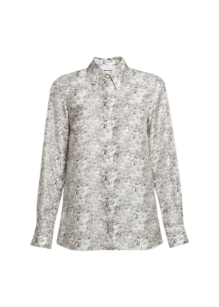 Gabriela Hearst Cruz Printed Silk Twill Button-Down Shirt