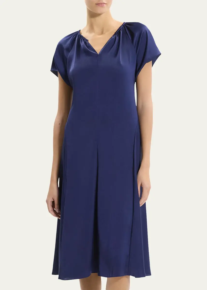 Theory Satin A-Line Midi Dress | Thumbnail 4