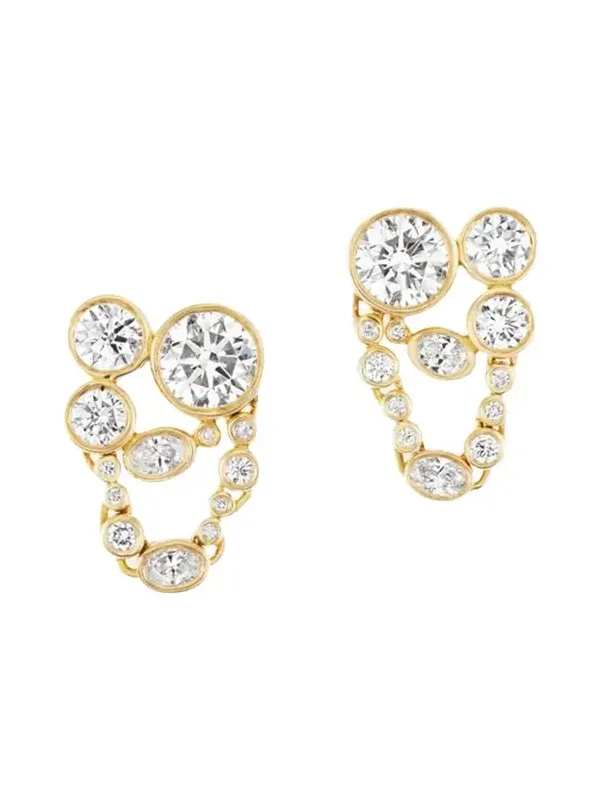 Uniform Object 18K Metal Web Earrings with Diamonds | Thumbnail 1 Uniform Object 18K Metal Web Earrings with Diamonds | Thumbnail 1