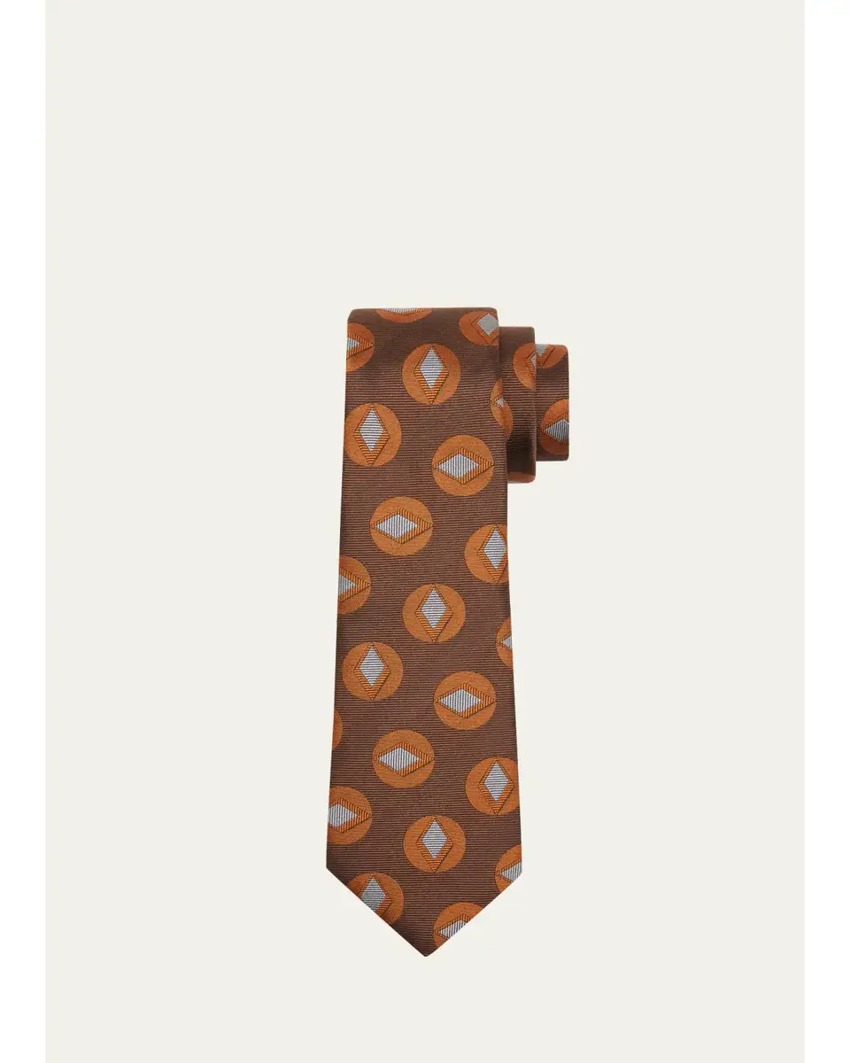 Giorgio Armani Men's Retro Circle Silk Tie | Image 1 Giorgio Armani Men's Retro Circle Silk Tie | Image 1