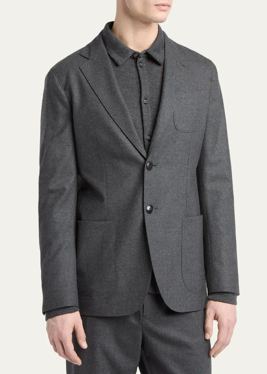 Giorgio Armani Men's Upton Cashmere-Stretch Blazer | Thumbnail 4
