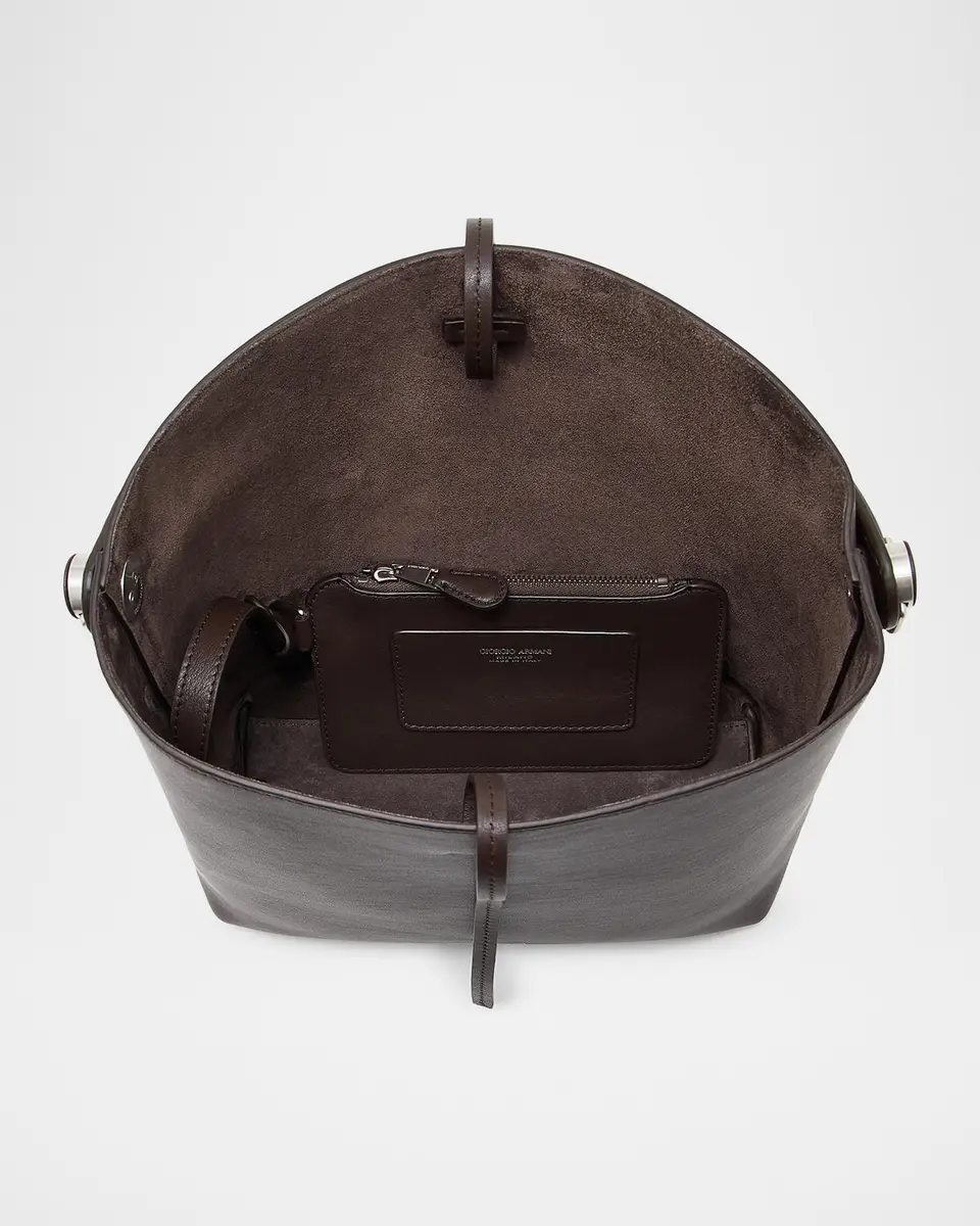 Giorgio Armani Small Leather Bucket Crossbody Bag | Thumbnail 3 Giorgio Armani Small Leather Bucket Crossbody Bag | Thumbnail 3