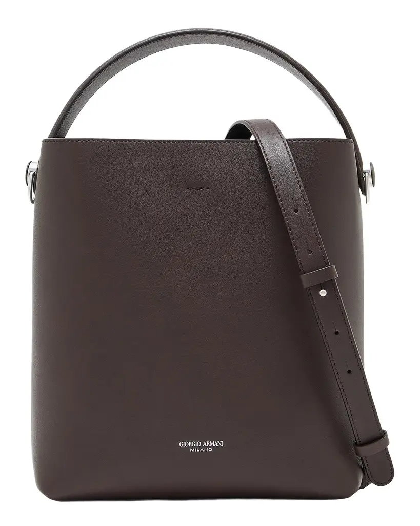 Giorgio Armani Small Leather Bucket Crossbody Bag | Image 1 Giorgio Armani Small Leather Bucket Crossbody Bag | Image 1