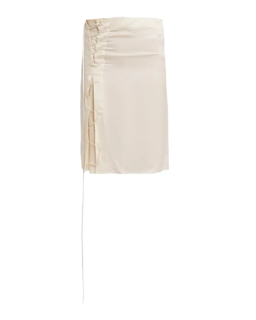 FERRAGAMO Lace-Up Satin Knee-Length Skirt | Image 1 FERRAGAMO Lace-Up Satin Knee-Length Skirt | Image 1