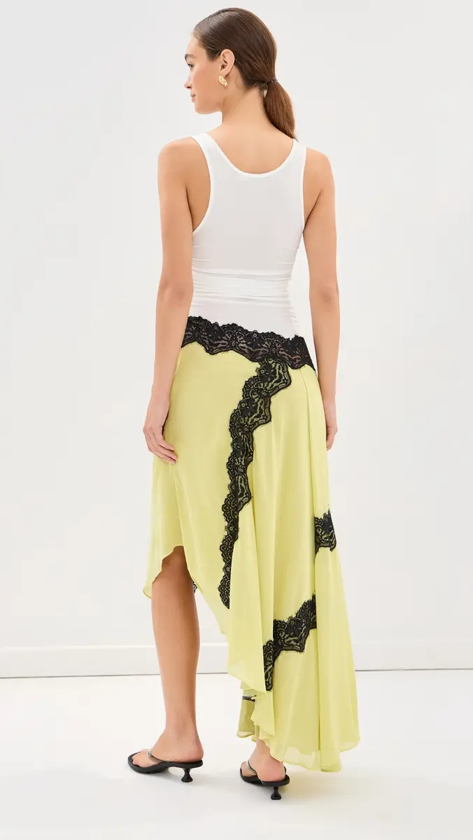 Christopher Esber Cutaway Lace Gathered Tank Silk Dress | Thumbnail 3