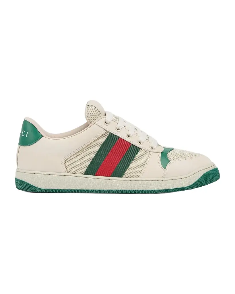 Gucci Men's Screener Leather & Mesh Low-Top Sneakers | Image 1 Gucci Men's Screener Leather & Mesh Low-Top Sneakers | Image 1