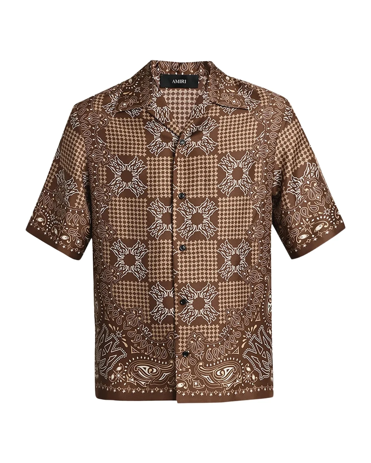 Men's Silk MA Quad Paisley Short-Sleeve Shirt Men's Silk MA Quad Paisley Short-Sleeve Shirt
