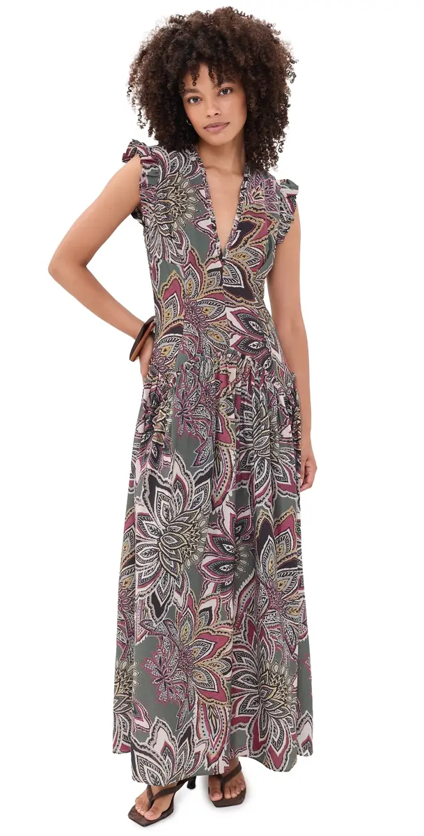 Farm Rio Tapestry Flowers Maxi Dress Tapestry Flower Dark Green | Image 1 Farm Rio Tapestry Flowers Maxi Dress Tapestry Flower Dark Green | Image 1