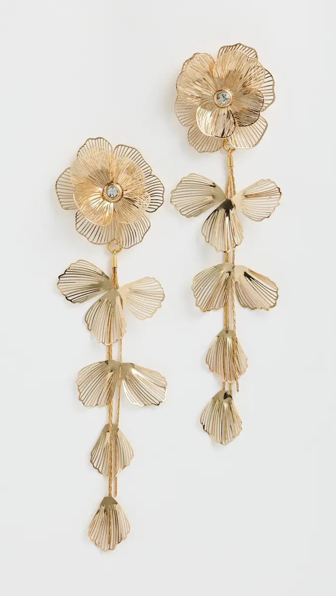 Shashi Latticed Featherlace Flower Earrings | Thumbnail 2 Shashi Latticed Featherlace Flower Earrings | Thumbnail 2