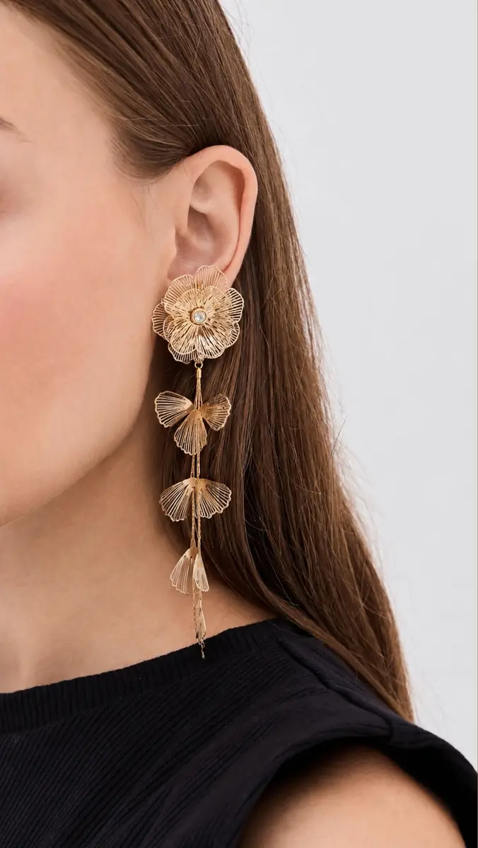 Shashi Latticed Featherlace Flower Earrings | Thumbnail 3 Shashi Latticed Featherlace Flower Earrings | Thumbnail 3