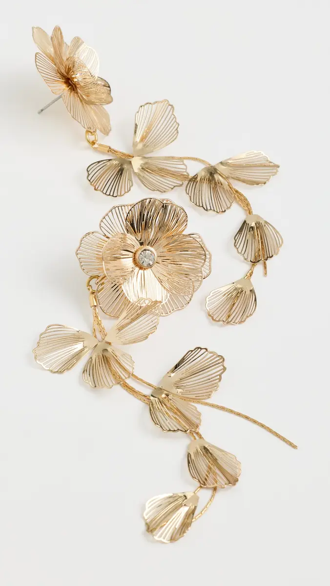 Shashi Latticed Featherlace Flower Earrings | Thumbnail 4 Shashi Latticed Featherlace Flower Earrings | Thumbnail 4