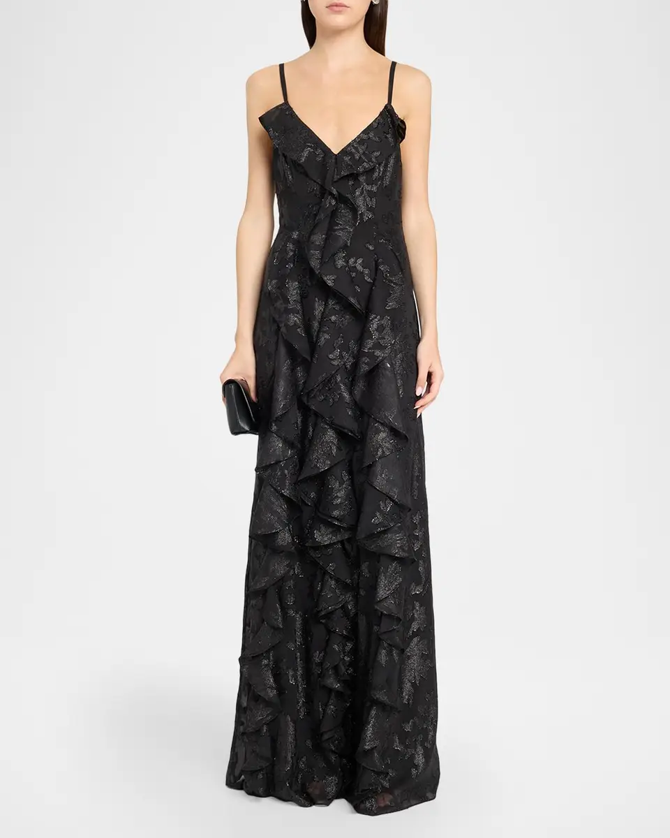 Ramy Brook Penelope Flocked Ruffled Gown | Thumbnail 2 Ramy Brook Penelope Flocked Ruffled Gown | Thumbnail 2