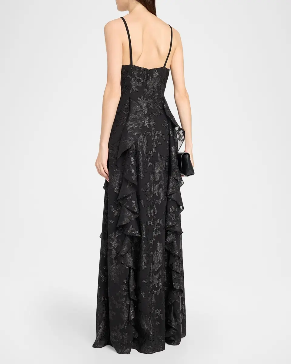 Ramy Brook Penelope Flocked Ruffled Gown | Thumbnail 3 Ramy Brook Penelope Flocked Ruffled Gown | Thumbnail 3