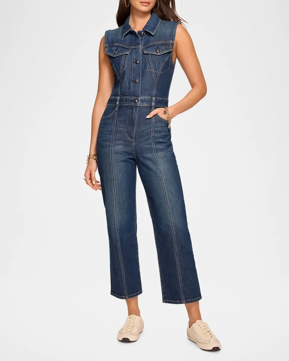 Ramy Brook Jessie Cropped Denim Jumpsuit | Thumbnail 2