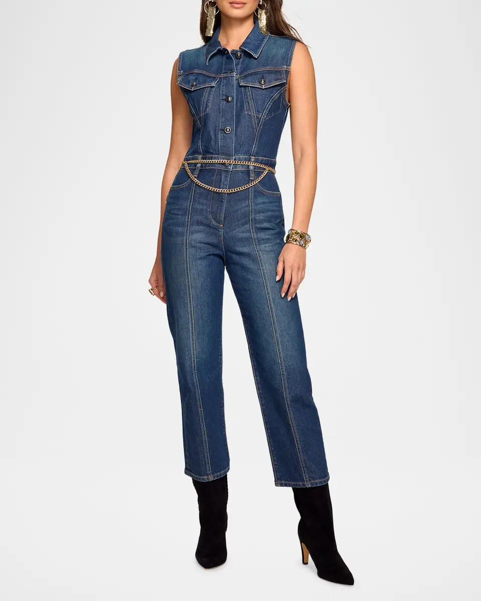 Ramy Brook Jessie Cropped Denim Jumpsuit | Thumbnail 4