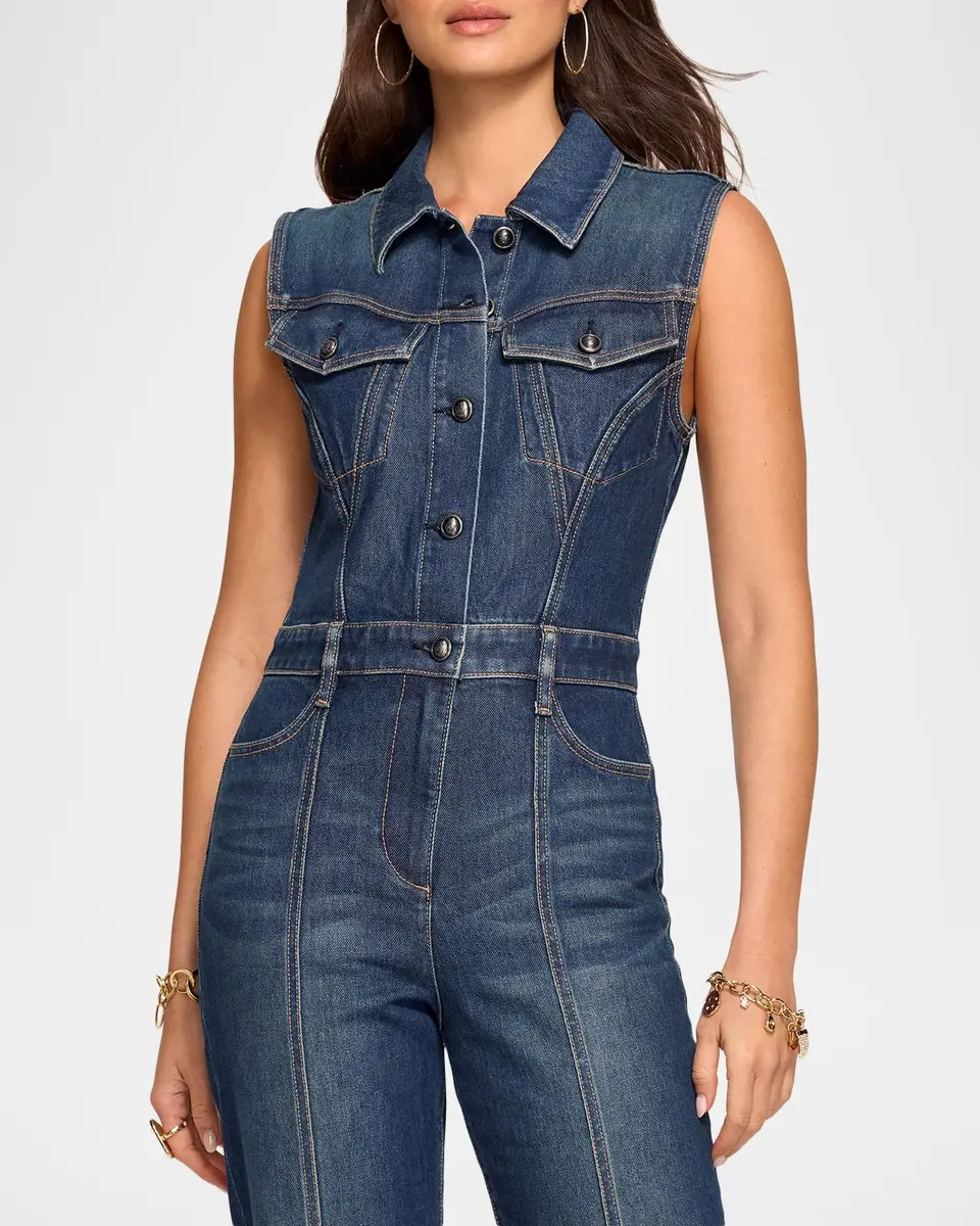 Ramy Brook Jessie Cropped Denim Jumpsuit | Thumbnail 5