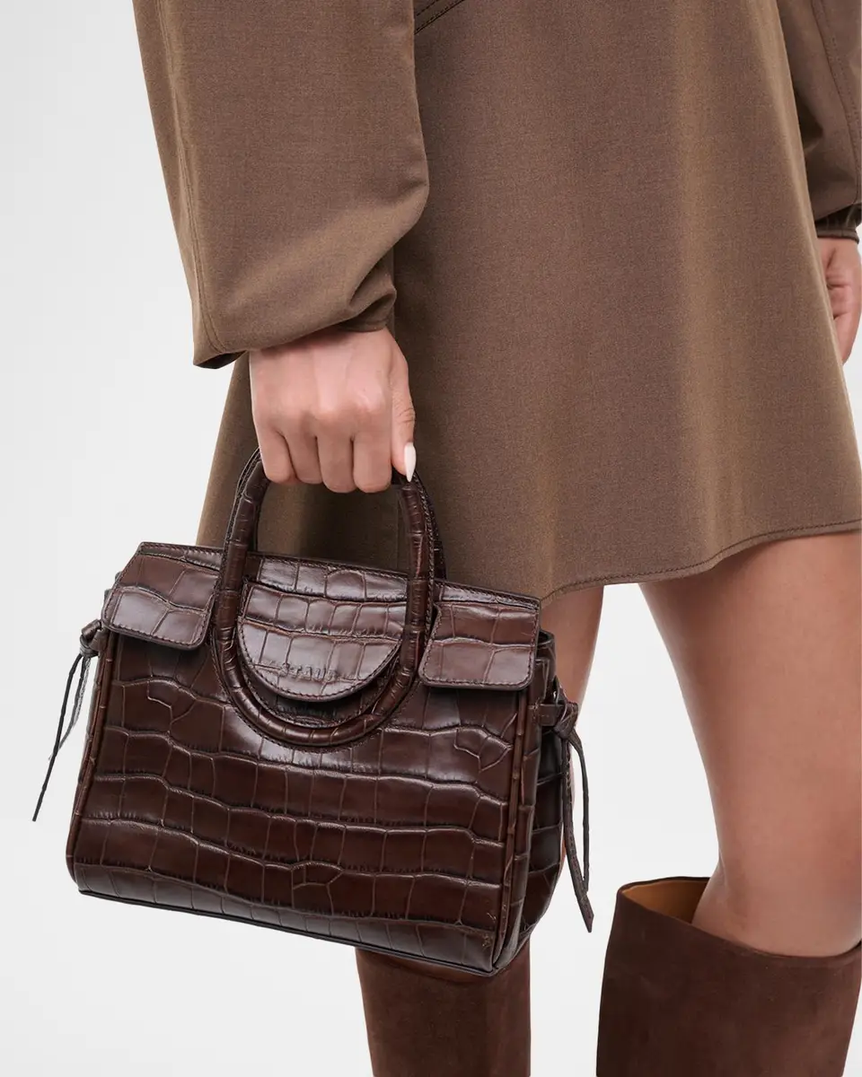 Staud Maude Mini Croc-Embossed Carryall Crossbody Bag | Thumbnail 2 Staud Maude Mini Croc-Embossed Carryall Crossbody Bag | Thumbnail 2