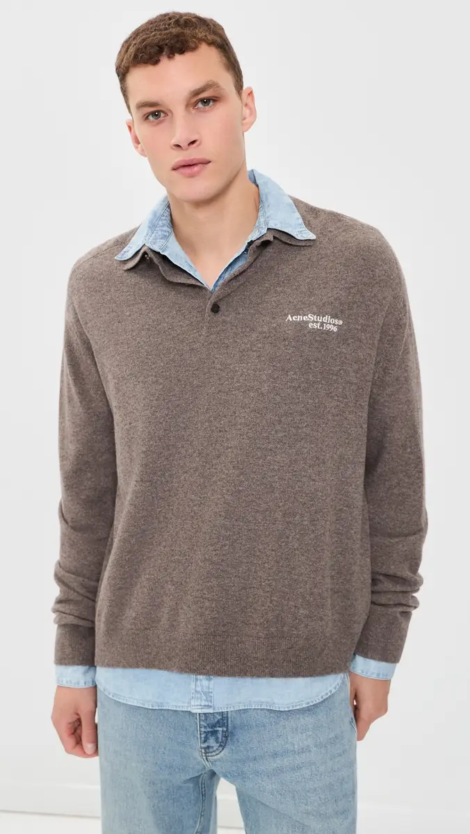 Acne Studios Kluxey Light Polo Wool Sweater | Thumbnail 2 Acne Studios Kluxey Light Polo Wool Sweater | Thumbnail 2