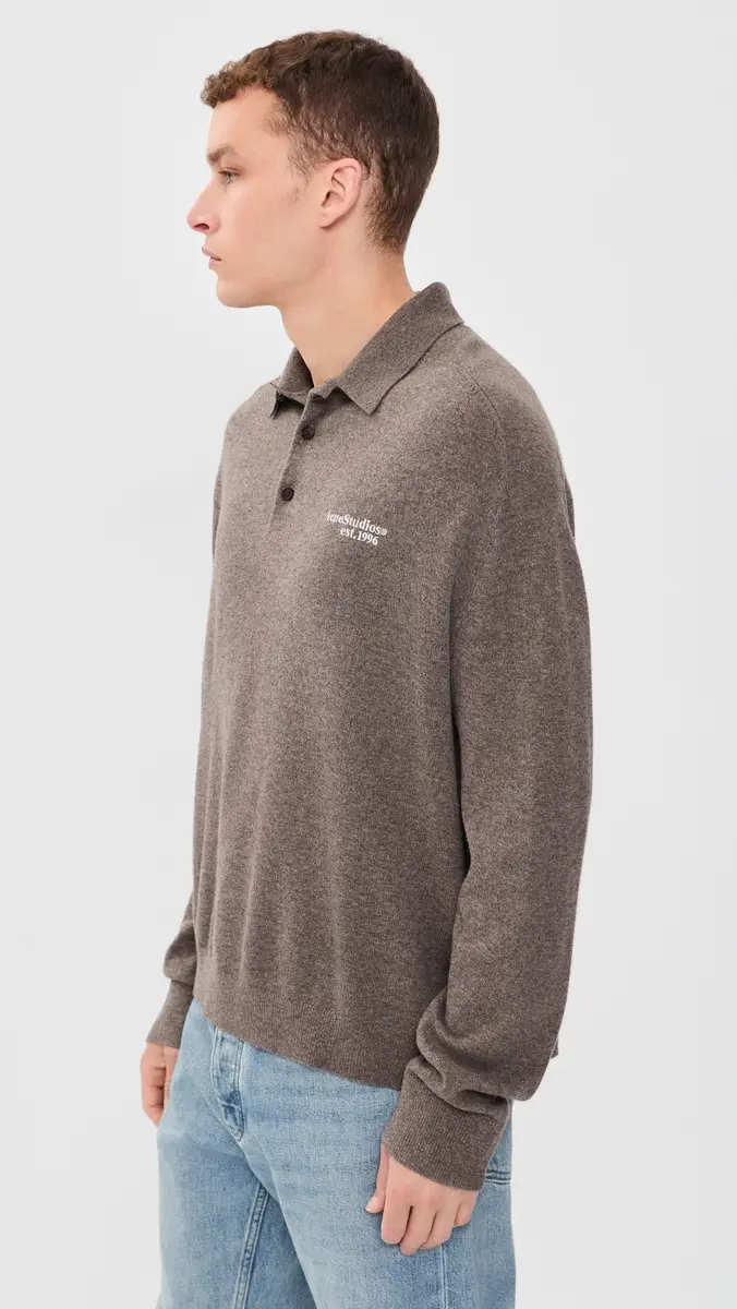 Acne Studios Kluxey Light Polo Wool Sweater | Thumbnail 4 Acne Studios Kluxey Light Polo Wool Sweater | Thumbnail 4