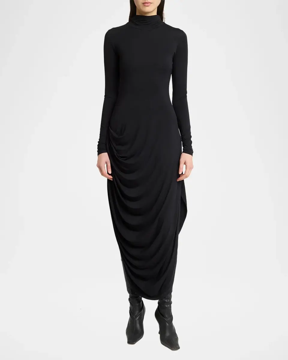 Proenza Schouler White Label Imogen Draped Turtleneck Dress | Thumbnail 2 Proenza Schouler White Label Imogen Draped Turtleneck Dress | Thumbnail 2