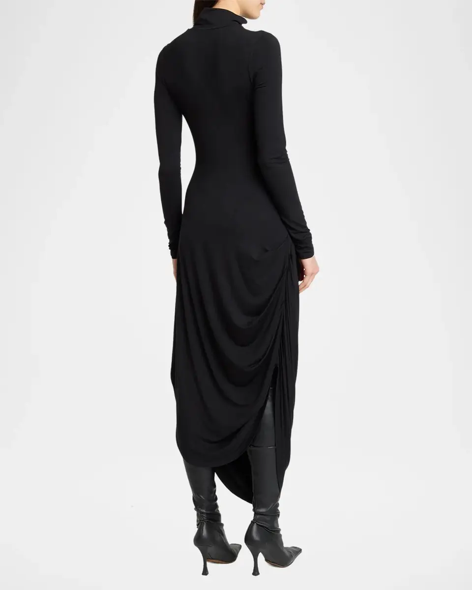 Proenza Schouler White Label Imogen Draped Turtleneck Dress | Thumbnail 3 Proenza Schouler White Label Imogen Draped Turtleneck Dress | Thumbnail 3