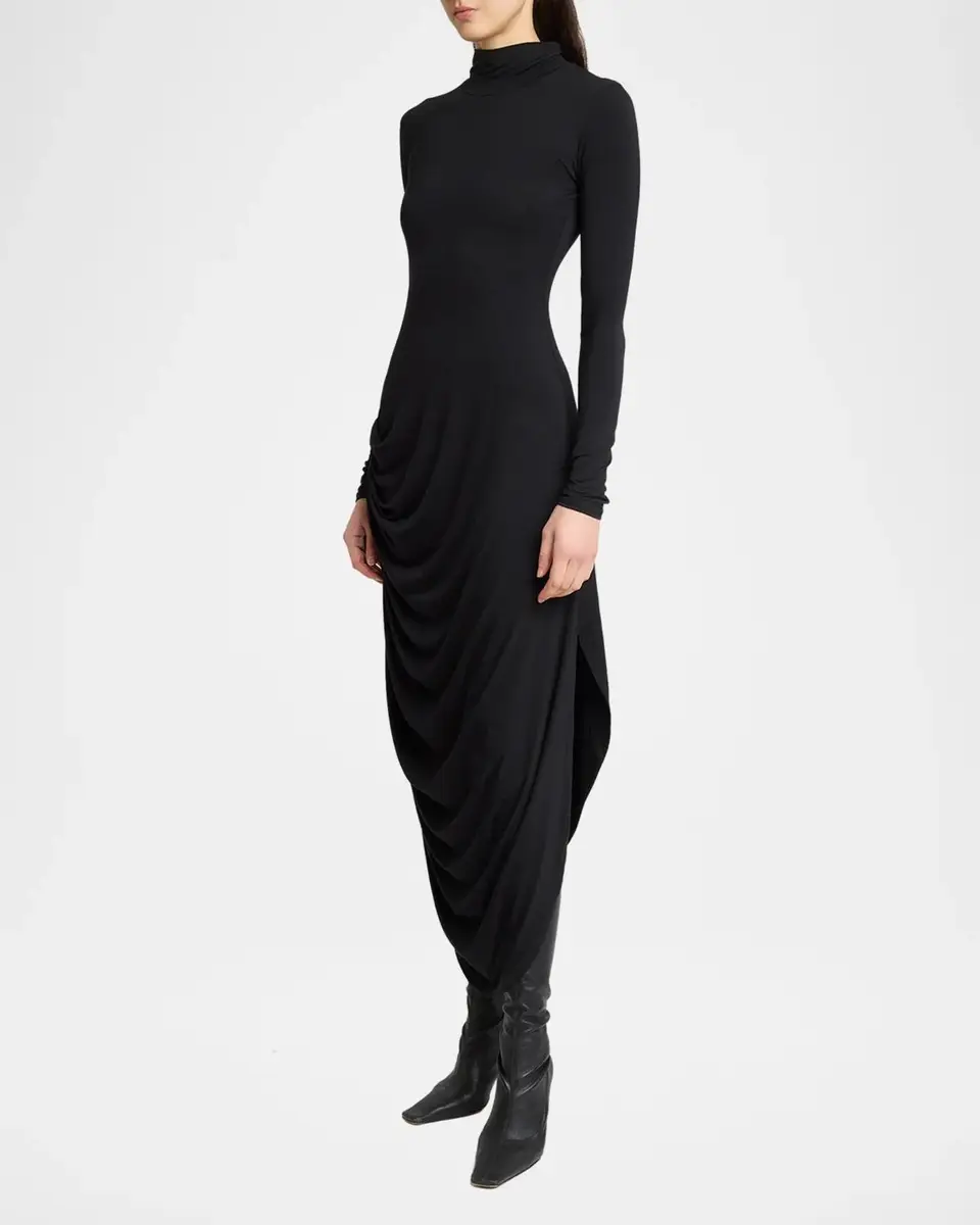 Proenza Schouler White Label Imogen Draped Turtleneck Dress | Thumbnail 4 Proenza Schouler White Label Imogen Draped Turtleneck Dress | Thumbnail 4