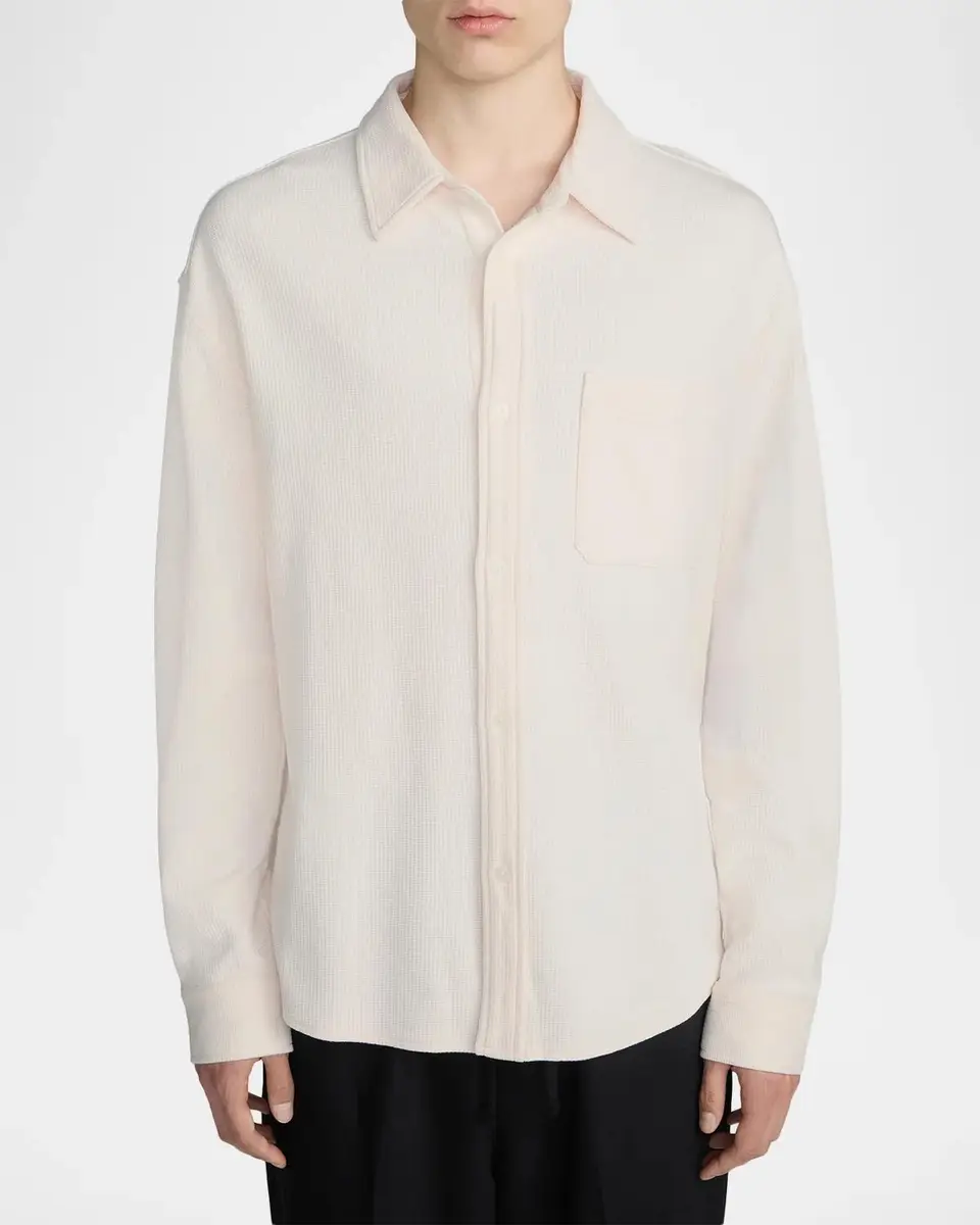 Frame Men's Cotton Waffle Texture Button-Down Shirt | Thumbnail 4