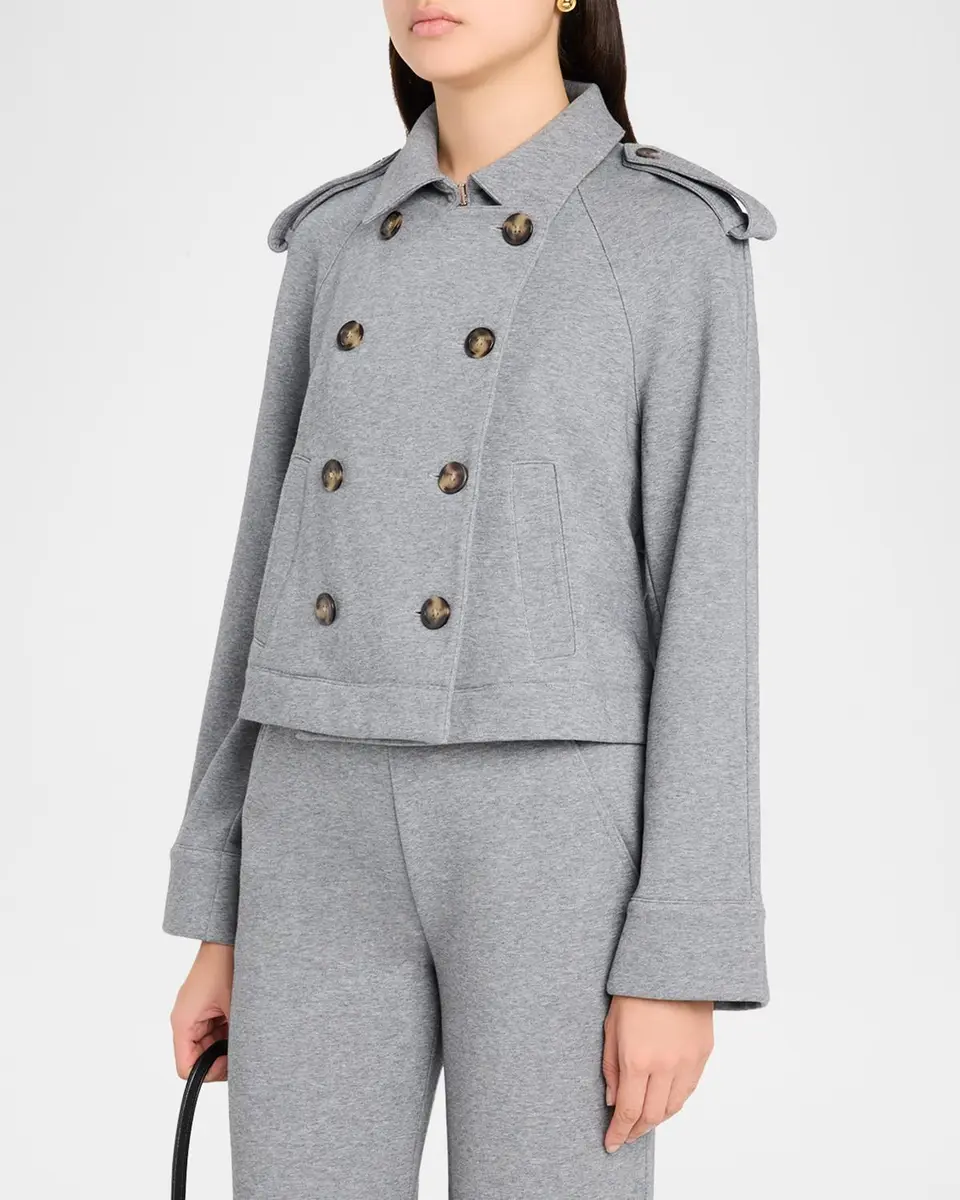Veronica Beard Conneley Cotton-Blend Double-Breasted Crop Trench Coat | Thumbnail 4 Veronica Beard Conneley Cotton-Blend Double-Breasted Crop Trench Coat | Thumbnail 4