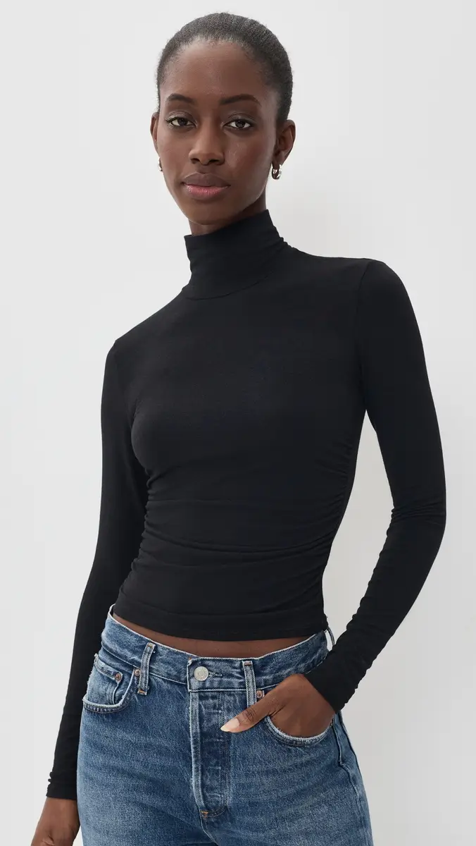 James Perse Melange Jersey Turtleneck | Thumbnail 2 James Perse Melange Jersey Turtleneck | Thumbnail 2