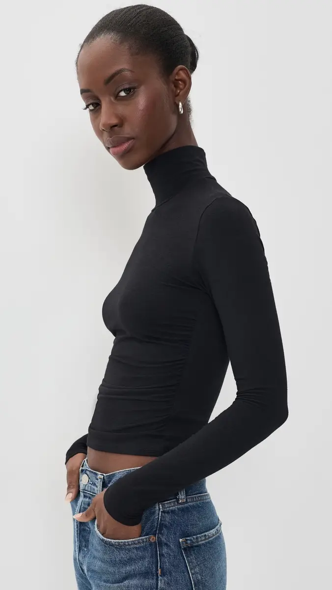 James Perse Melange Jersey Turtleneck | Thumbnail 4 James Perse Melange Jersey Turtleneck | Thumbnail 4