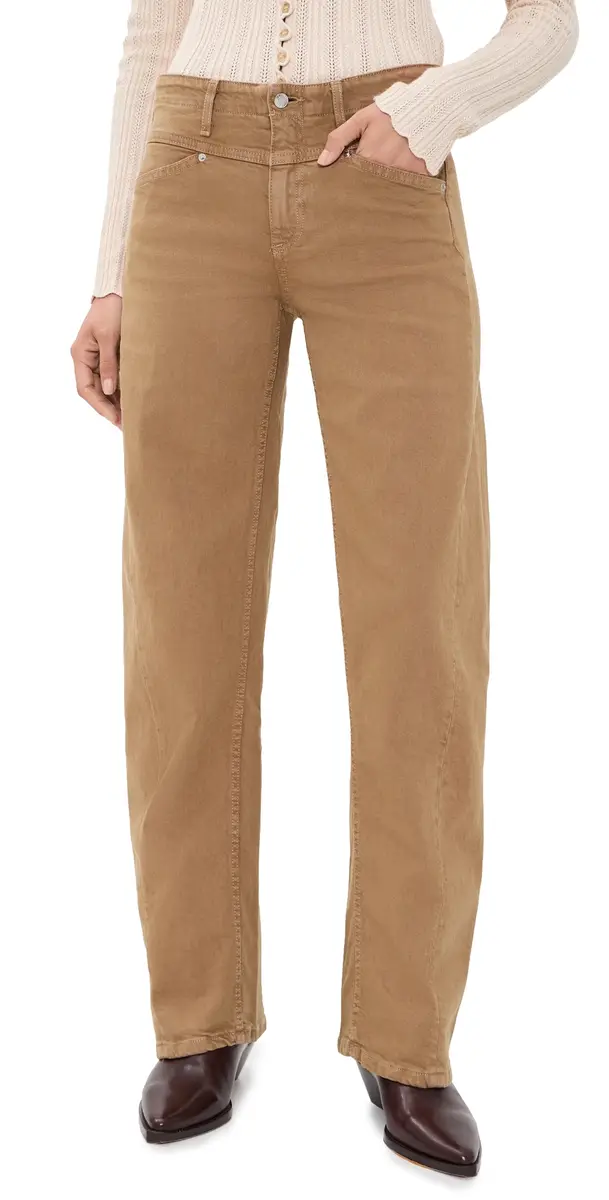 Le Jean Selena Long Barrel Jeans Honey Brown | Image 1 Le Jean Selena Long Barrel Jeans Honey Brown | Image 1