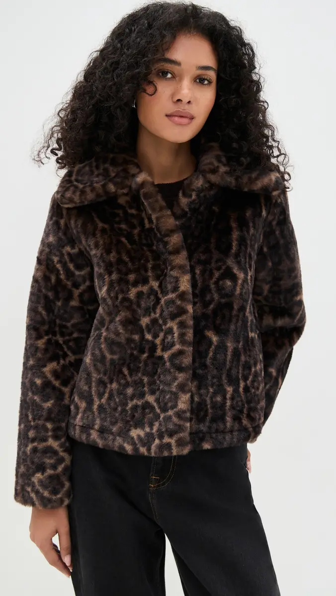 Apparis Elis Faux Fur Leopard Print Coat | Thumbnail 2 Apparis Elis Faux Fur Leopard Print Coat | Thumbnail 2