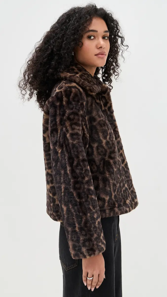 Apparis Elis Faux Fur Leopard Print Coat | Thumbnail 4 Apparis Elis Faux Fur Leopard Print Coat | Thumbnail 4