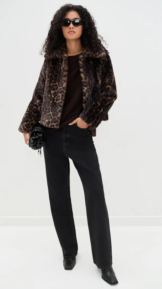 Apparis Elis Faux Fur Leopard Print Coat | Thumbnail 5 Apparis Elis Faux Fur Leopard Print Coat | Thumbnail 5
