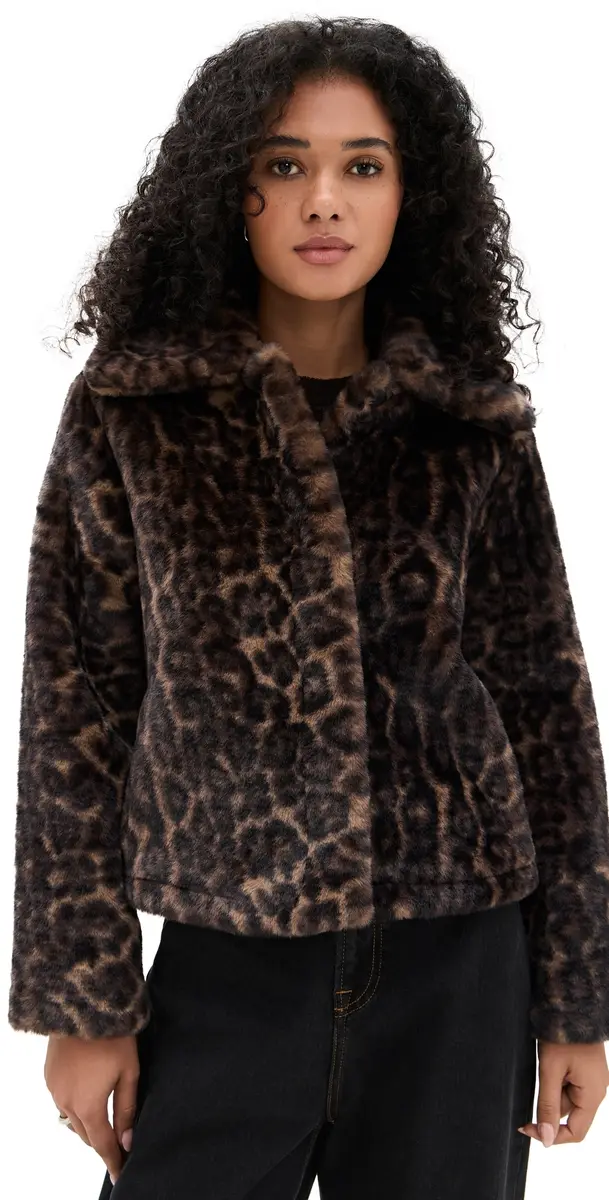 Apparis Elis Faux Fur eopard Print Coat Dark eopard | Image 1 Apparis Elis Faux Fur eopard Print Coat Dark eopard | Image 1