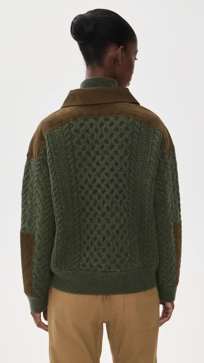 Sea Allen Cable Half Zip Double Layer Sweater | Thumbnail 3 Sea Allen Cable Half Zip Double Layer Sweater | Thumbnail 3