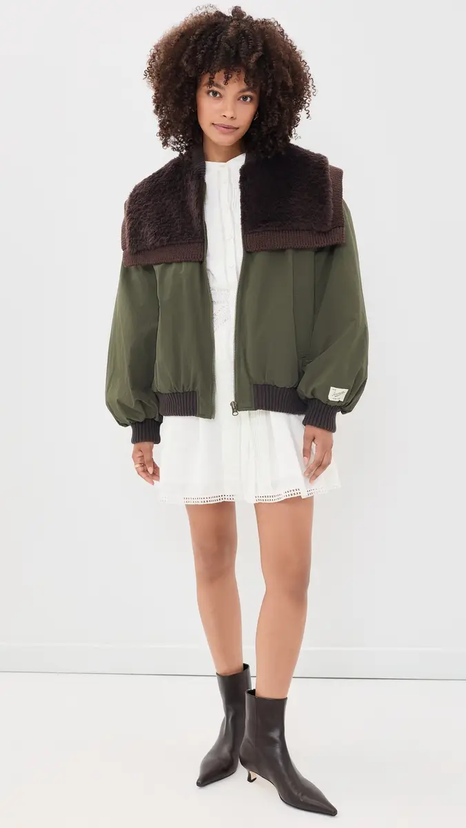 Sea Marta Faux Fur Combo Bomber Jacket | Thumbnail 6 Sea Marta Faux Fur Combo Bomber Jacket | Thumbnail 6