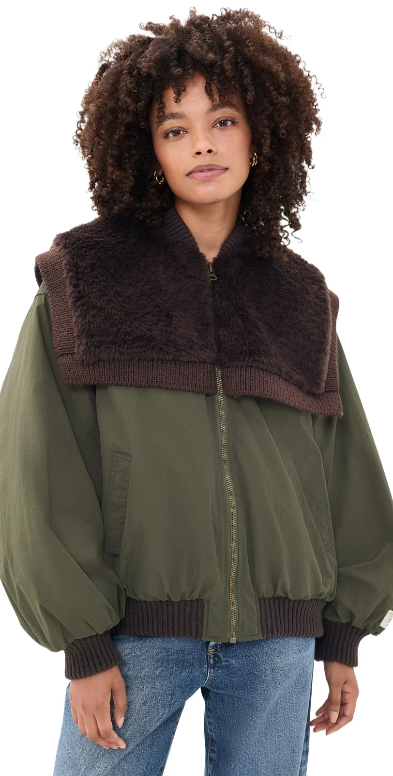 Marta Faux Fur Combo Bomber Jacket