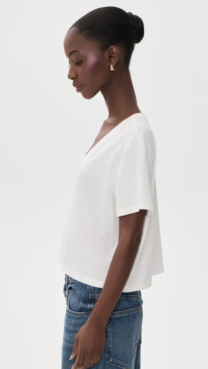 Askk NY Shrunken V Neck Tee | Thumbnail 4 Askk NY Shrunken V Neck Tee | Thumbnail 4