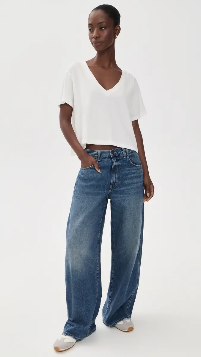 Askk NY Shrunken V Neck Tee | Thumbnail 5 Askk NY Shrunken V Neck Tee | Thumbnail 5