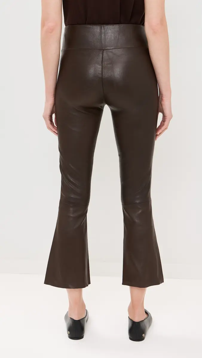 Sprwmn Grace Leather Crop Flare Pants | Thumbnail 4 Sprwmn Grace Leather Crop Flare Pants | Thumbnail 4