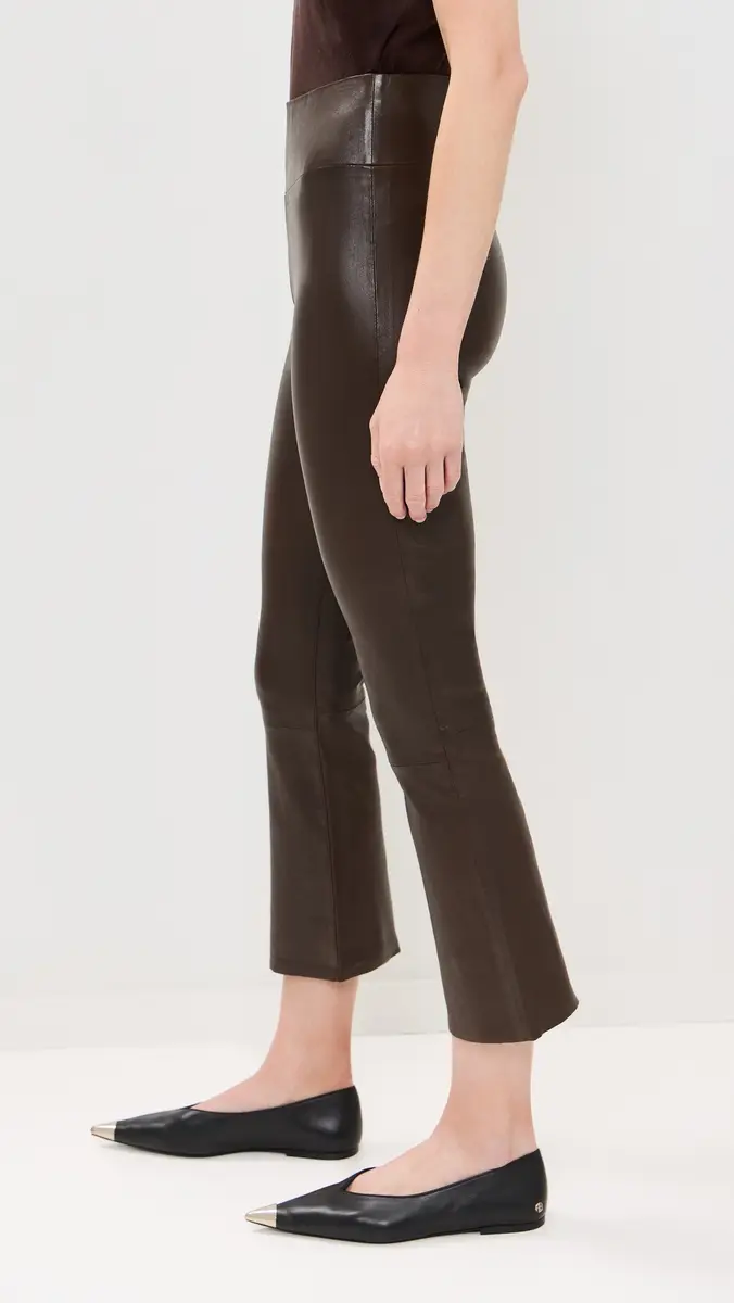 Sprwmn Grace Leather Crop Flare Pants | Thumbnail 5 Sprwmn Grace Leather Crop Flare Pants | Thumbnail 5