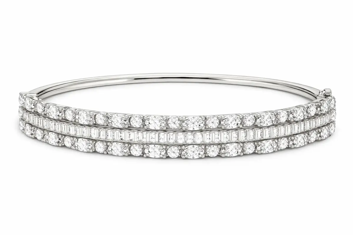 Wish Fine Jewelry 1.744ct Diamond 18K Gold Bangle Bracelet | Image 1 Wish Fine Jewelry 1.744ct Diamond 18K Gold Bangle Bracelet | Image 1